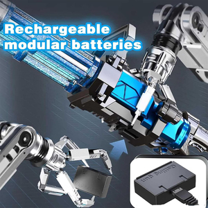 Pistola de Agua Eléctrica de Doble Cañón <span class=keywords><strong>Gatling</strong></span> para Exteriores, Gran Capacidad, Función de Burbujas, Material Plástico, EN71 - Product Image 5