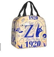 Toptan Zeta Phi Beta kadın öğle yemeği çantası Sorority Paraphernalia hediyeler kullanımlık ofis işleri için yemek taşıma çantası piknik yürüyüş