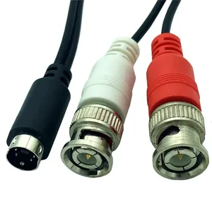 S-video 4Pin erkek fiş iki BNC erkek tak Y Splitter konnektör adaptörü kablo kordonu 25cm/1.5m