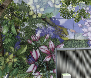 Verre artistique en céramique imprimé sur mesure, motif floral, verre sérigraphié pour la décoration des façades de bâtiments et des murs-rideaux - Product Image 5