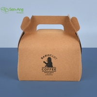 SenAng05 – boîte en papier Kraft de grande taille personnalisée, avec fenêtre, à emporter, pour gâteaux de boulangerie