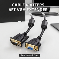 Câble d'extension VGA HD 1,5 m vers Femelle 6 pieds pour Moniteur PC Projecteur