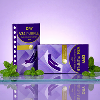 Tiras Blanqueadoras Naturales de Alta Viscosidad Sin Peróxido V34+Pap, Tiras Secas para Blanqueamiento Dental Púrpura para Dientes Sensibles