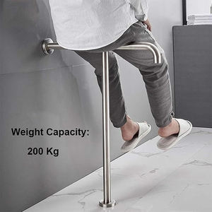 Barre <span class=keywords><strong>d</strong></span>'appui en acier inoxydable sans obstacle, accoudoir <span class=keywords><strong>de</strong></span> toilette, support <span class=keywords><strong>de</strong></span> bras, support <span class=keywords><strong>de</strong></span> sol rabattable, accoudoirs <span class=keywords><strong>de</strong></span> toilette au sol pour personnes âgées - Product Image 3