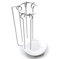 Support vertical en acier inoxydable pour brochettes, support à kebab avec brochettes, support de table pour brochettes de barbecue, support à viande suspendu avec assiette