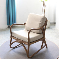 Fauteuil de salon individuel en rotin naturel tressé, style nordique américain, pour la maison, le salon ou le balcon, luxe léger