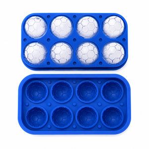 Moule à glaçons en silicone écologique, 8 cavités, design ballon de football, facile à démouler, réutilisable, qualité alimentaire, sans BPA, compatible lave-vaisselle - Product Image 5