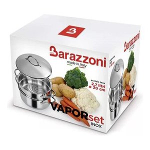 Ensemble de cuiseurs vapeur en acier inoxydable 24 cm, chrome poli, compatible induction, passe au lave-vaisselle - Product Image 2