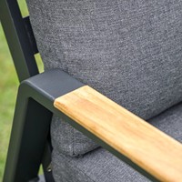 Fauteuil de jardin moderne à vérin à gaz avec coussins, chaise de patio réglable avec structure en aluminium