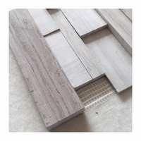 Carrelage mural gris en mosaïque de marbre 3D personnalisé, revêtement mural irrégulier pour cuisine, crédence et villa