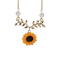 Vente chaude Creative Tournesol Feuille Collier Tournesol Série Bijoux Tempérament Mode Tournesol Pendentif