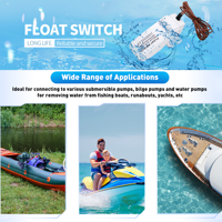 Interrupteur à flotteur automatique pour pompe de cale de bateau 12V-32V, pressostat de pompe à eau avec protection contre l'allumage pour pompe à eau électrique marine
