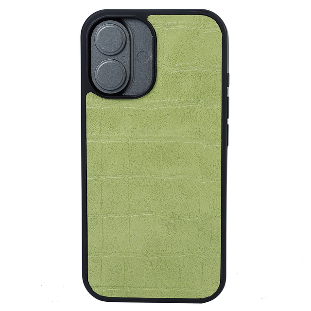 Sage Green Crocodile Texture Phone Case for iPhone Slim Luxury Protective Shell