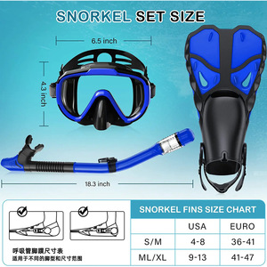 Aletas de Buceo Ajustables con Hebilla de Liberación Rápida, Azul y Negro, Tallas S, M, L, XL para Adultos, Snorkel, Natación - Product Image 5