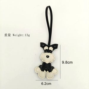 PU da chó pendent schnauzer dây đeo dài túi Mặt dây chuyền xe Keychain Mặt dây chuyền phim hoạt hình động vật hình Mặt dây chuyền túi quyến rũ - Product Image 4