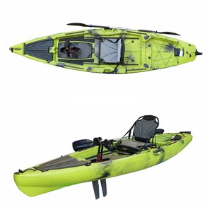 Kayak de pêche à pédales avec 4 poignées, moteur électrique de 12 pieds, bateau à rames, avec 1 pièce, support de canne à pêche - Product Image 1