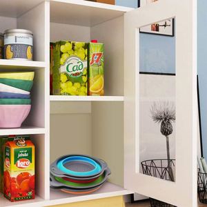 Juego de 2 coladores plegables de silicona con asa, cesta para lavar y escurrir frutas y verduras - Product Image 4
