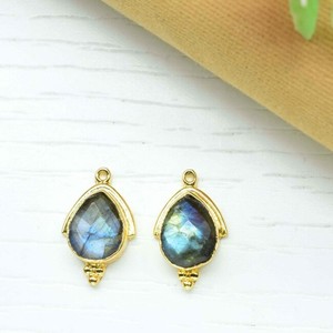 ตัวเชื่อมต่อหินลาบราดอไรต์แบบมีเสน่ห์ ตัวเชื่อมต่อกรอบทองเหลือง ตัวเชื่อมต่อขายส่ง อุปกรณ์เชื่อมต่อแบบทำมือ เครื่องประดับสำหรับผู้หญิง - Product Image 3