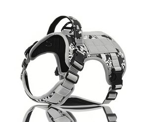 Harnais et laisse tactiques pour chien Barbot, réglables, camouflage, polyester, pour extérieur - Product Image 1