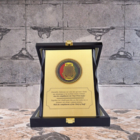 Plaque de certificat en bois pliable noire personnalisée Plaque d'or Boîte de plaques en bois vierge pour Giveaways-MH-J0164 de salons