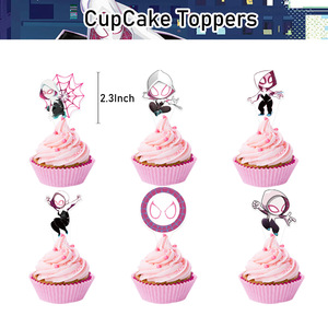 Decoración de Fiesta Temática de Superhéroes <span class=keywords><strong>para</strong></span> Cumpleaños de Niña, Pancarta Colgante, Globos, Adornos <span class=keywords><strong>para</strong></span> Cupcakes, Sets de Decoración de Cumpleaños de Spiderman - Product Image 3