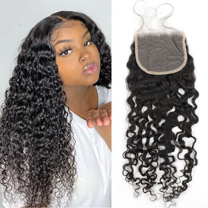 UNice Hair Body Wave 4x4 Lace Closure Free Part, Unprocessed Brazilian Human Virgin Hair Swiss Lace Closure Natural Black Color 14 Inch - View #5