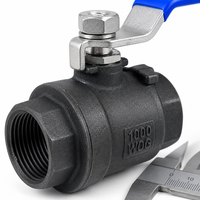 Válvula de Bola de 2 Piezas de Acero al Carbono WCB 1000 WOG con Rosca NPT BSP, Válvula de Bola de Dos Piezas con Palanca para Agua, Aceite, Gas, Tuberías Industriales