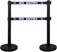 Exposition de musée de métro portable Barrière de ceinture noire Contrôle de foule Stanchion Poteaux de barrière rétractables avec double ceinture
