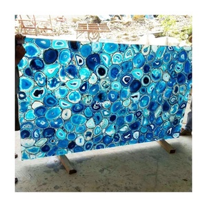 Mármol moderno de encargo del ónix de la encimera del ónix del vestíbulo del hotel de lujo de la piedra azul de la gema - Product Image 2