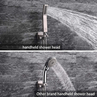 Système de douche de pluie mural en nickel brossé de 16 pouces avec mitigeur et douchette à main pour salle de bain