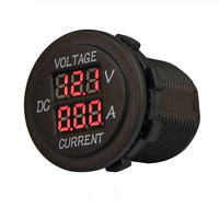 Guhang GH-92 Voltímetro Amperímetro Digital 0-4.2A, Panel LED de 3 Dígitos, Medidor de Voltaje y Corriente, 5 Puertos USB, 24V, Monitor de Voltaje y Amperaje para Auto