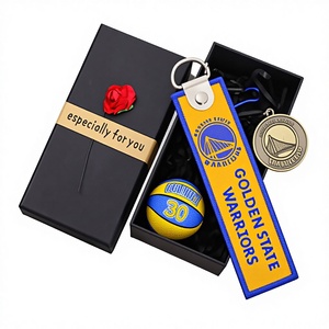 Double-Sided Woven Embroidered <strong>Lakers</strong> Warriors Keychain with Cultural Creative Design Birthday Gift in Gift Box - Product Image 1