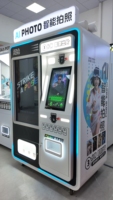 Photomaton Commercial Style Disco, Machine Interactive pour Selfies avec Imprimante Rapide et Appareil Photo Reflex Numérique pour Promotion d'Événements