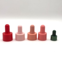 Vente en gros de bouchons compte-gouttes en plastique bleu mat 20/410 avec pipette en verre pour flacon d'huile essentielle cosmétique pour barbe