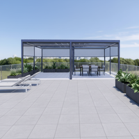 Pergola à toit automatique en aluminium 6063 T5, couleur personnalisée, avec volets latéraux, revêtement en poudre fluorocarbone, pavillon