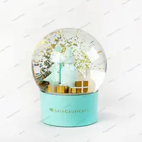 Snow Globe Christmas Electroplating Decoration Snowball Skin Care Brand Custom Snow Globe For Christmas Gift
