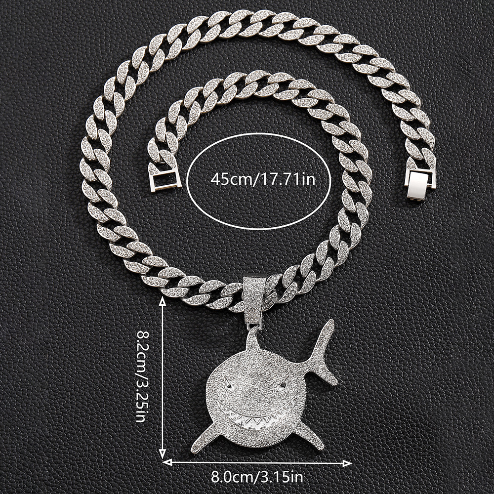 Colgante de plata con cadena cubana de 18 pulgadas