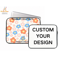 Housse d'ordinateur portable en néoprène imprimée sur mesure avec motif floral, OEM/ODM, pour transport et rangement