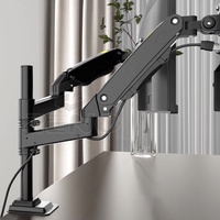 Support de bureau rotatif à 360 degrés ZENO à double bras de moniteur avec ressort à gaz pour écrans de 17 à 32 pouces, compatible VESA, pour bureau et clinique MH10D