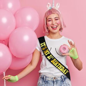 Écharpe de fête pour 21e anniversaire <span class=keywords><strong>en</strong></span> or et noir, idéale pour les femmes, pour célébrer enfin les 21 ans, cadeau parfait, décoration de fête joyeux 21e anniversaire - Product Image 3