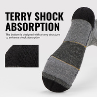 Chaussettes en laine mérinos WRELS, en stock, chaudes pour l'hiver, épaisses, en tissu éponge, amorties, anti-transpiration, pour la randonnée