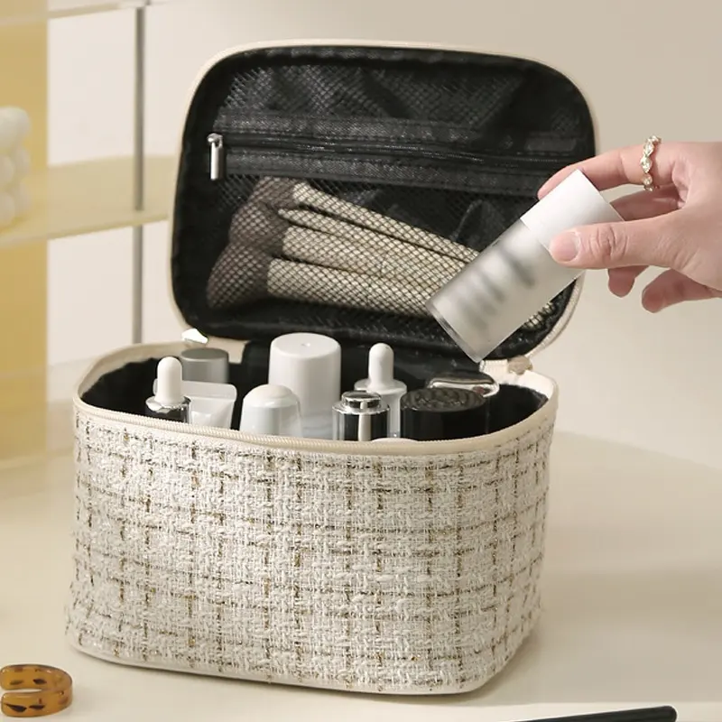 Portable Makeup Brush Organizer Makeup Brush Travel Cosmetic Bag Multifunctional Make-Up Toiletries Organiser Cosmetic Bag