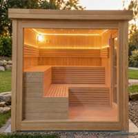 Sauna extérieur en cèdre rouge pour 2 à 8 personnes avec poêle à sauna et fonction vapeur