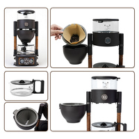 WING KWONG cafetière électrique simulant la coulée à la main eau rotative thé 4 températures visibles infusion vidange automatique facile à nettoyer chêne