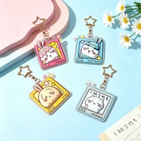 Porte-clés en acrylique Chiikawa imprimé UV, chaîne métallique étoile, pendentif de sac dessin animé, accessoire cadeau, vente en gros directe usine