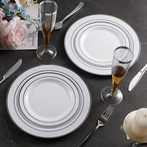 Juego de vajilla desechable al por mayor, plato de servir con sello caliente, taza y servilleta para eventos, vajilla de plástico - Product Image 3