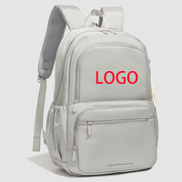 Sac à dos scolaire unisexe KUOBU avec logo personnalisé, design rétro, compartiment pour ordinateur portable 15 pouces, imperméable, fermeture éclair