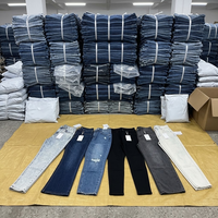 Celana Jeans Rhinestone Bling Wanita Remaja Denim Grosir Kotak Misteri Campuran Acak Berbagai Macam Kasual Lurus Longgar Pinggang Tinggi Stok