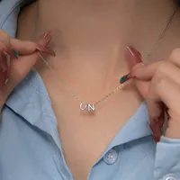 Collier personnalisé avec nom, plaqué or, argent sterling S925, 26 lettres initiales, pendentif pour ami, couple, cadeau pour la Saint-Valentin