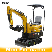 Mini-excavatrice hydraulique de 1 tonne avec moteur puissant, petite excavatrice sur chenilles, micro-excavatrice, excavatrice compacte sur chenilles